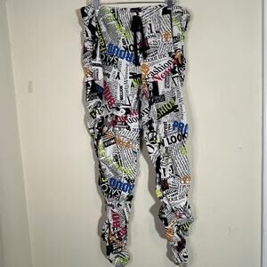 Body By Us Graffiti Streetwear Joggers Size 3X Magazine Print Pull On Stretch
